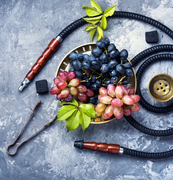 Cachorro fumador árabe com uvas — Fotografia de Stock