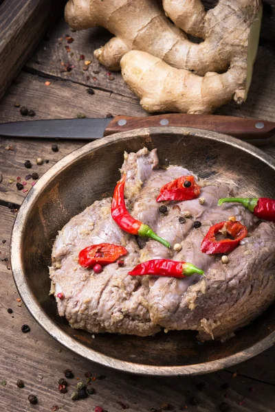 Stew meat with pepper — Stock Photo, Image