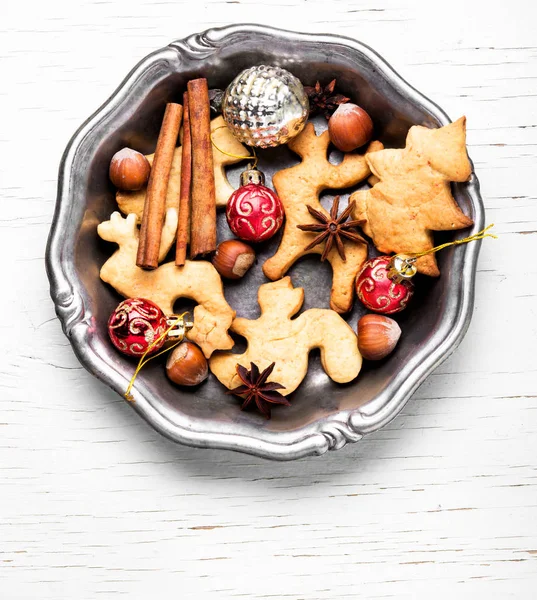 クリスマスのクッキーとつまらない — ストック写真