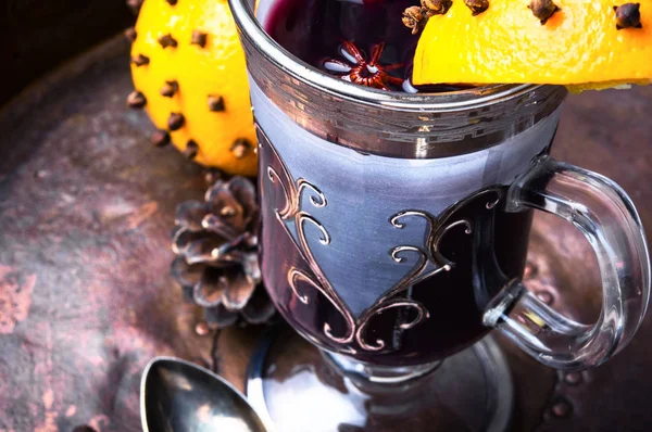 Glühwein met sinaasappel — Stockfoto