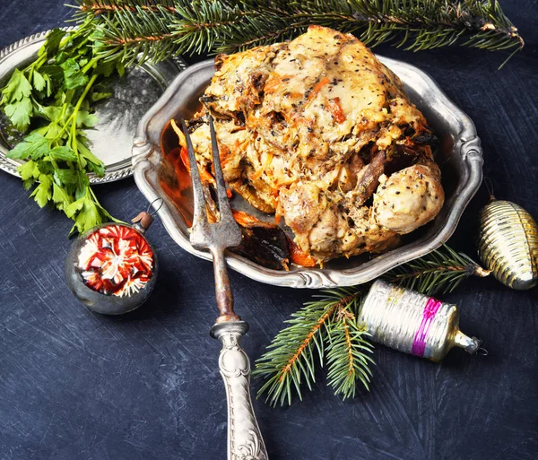 Carne al forno di Natale — Foto Stock