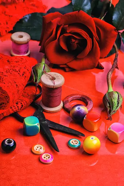 Beads for needlework — Stock Photo, Image