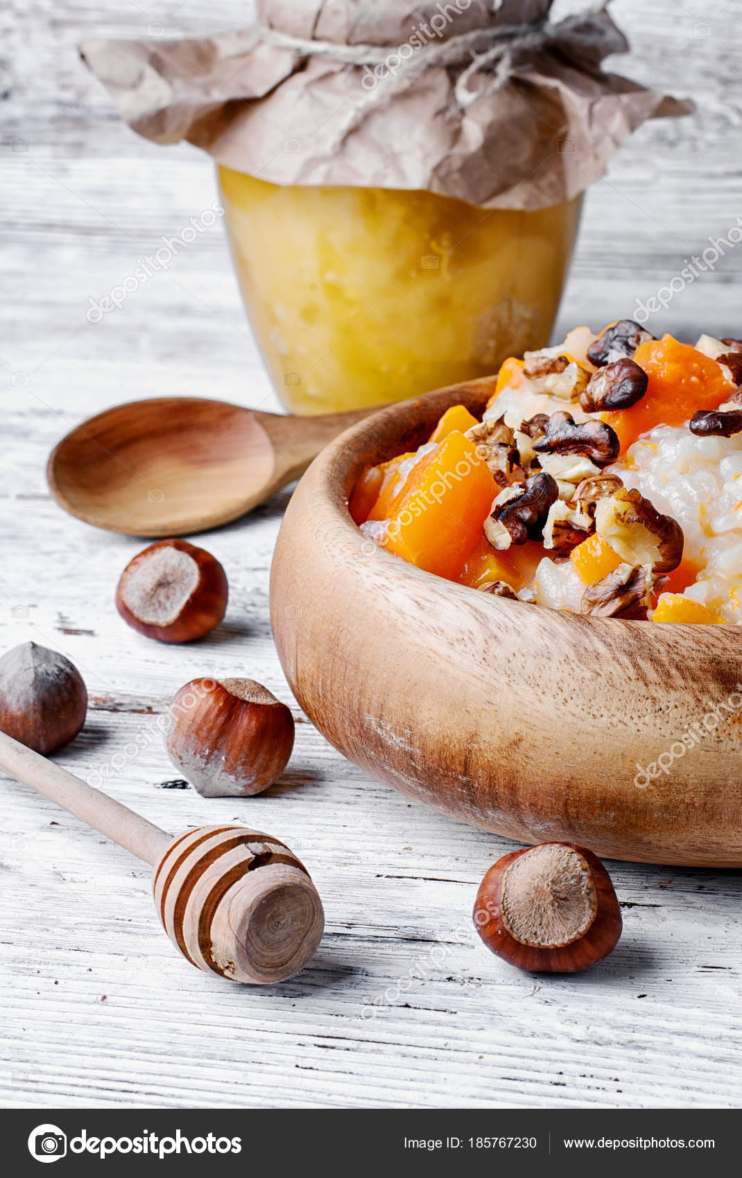 Gachas con calabaza y miel — Foto de stock © Nikolay_Donetsk #185767230