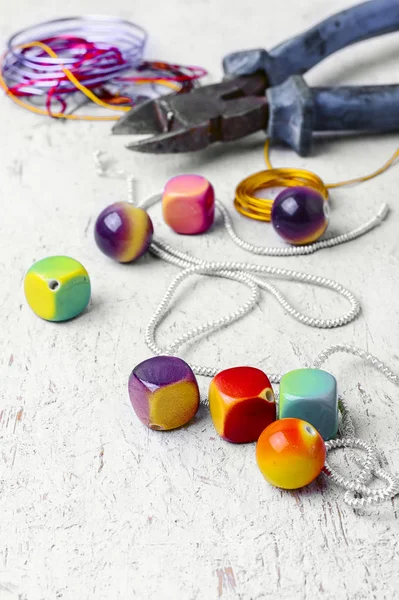 Skill of working with beads — Stock Photo, Image