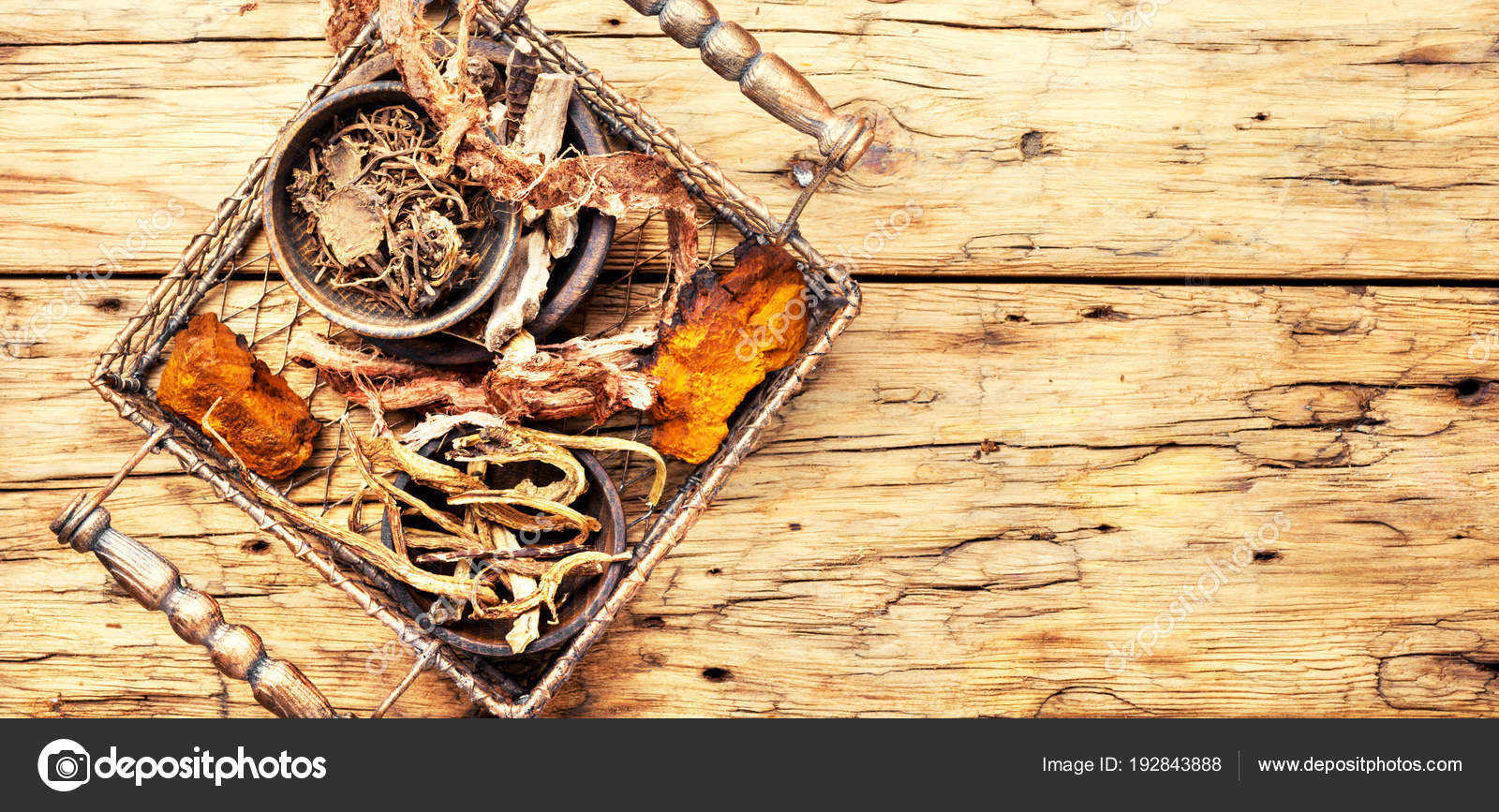 Set of roots of medicinal plants ⬇ Stock Photo, Image by © Nikolay
