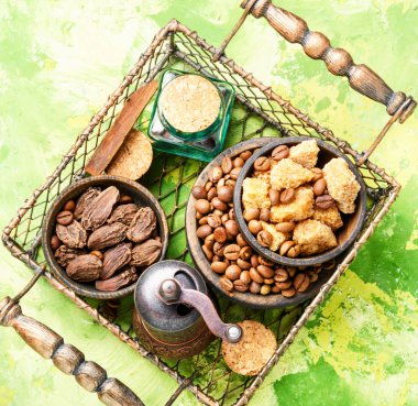 Kavrulmuş kahve çekirdeği.