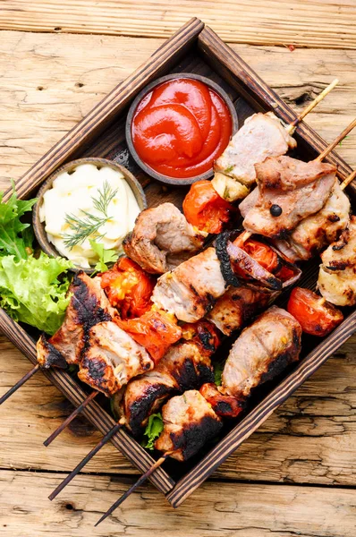 Shish kebab di carne di maiale — Foto Stock