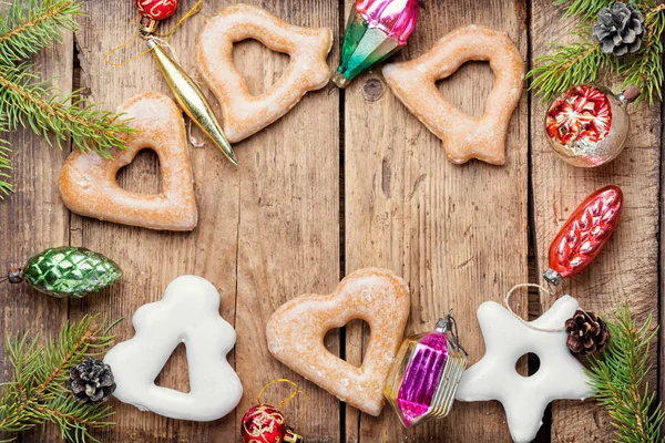 Weihnachten Lebkuchen und Dekoration — Stockfoto