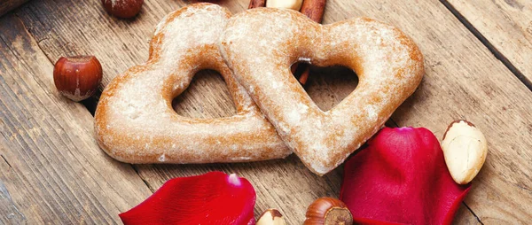 Galletas de azúcar en forma de corazón —  Fotos de Stock