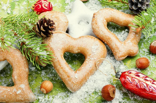 Navidad pan de jengibre y decoración —  Fotos de Stock