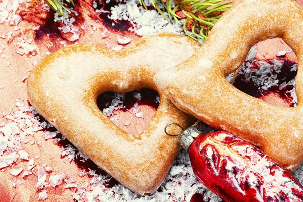 Christmas gingerbread and decoration — Stock Photo, Image