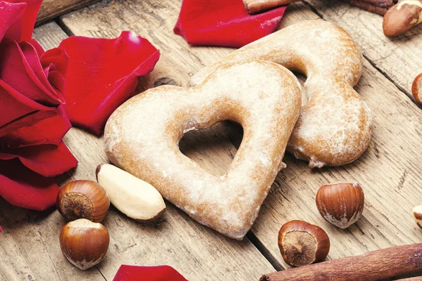 Galletas de azúcar en forma de corazón —  Fotos de Stock