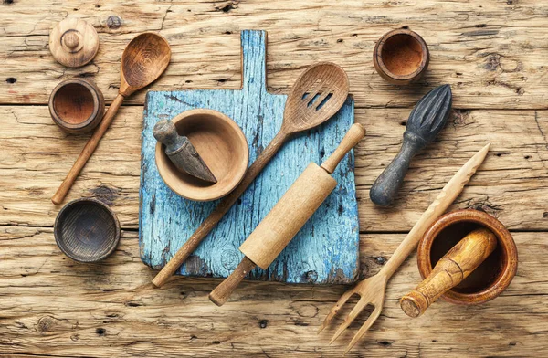 Набор посуды из дерева — стоковое фото