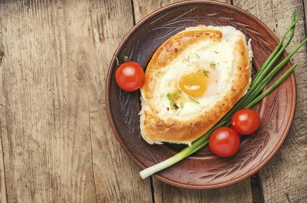 Traditional Georgian adjara khachapuri