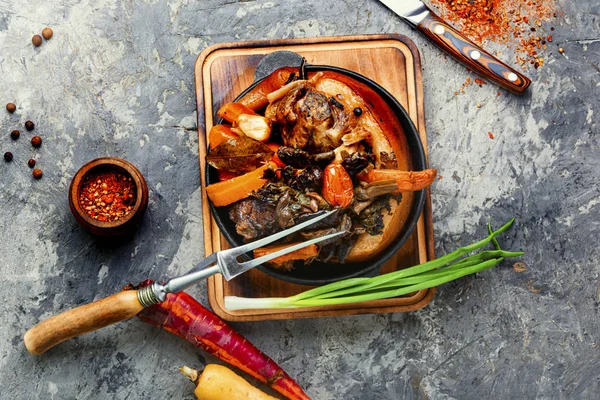 Roasted pork knuckle with spices — Stock Photo, Image