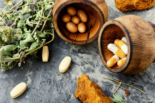 Medicine herbal pills — Stock Photo, Image