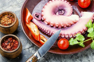 Ahtapotun ham dokunaçları..