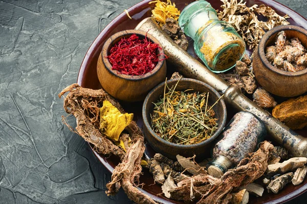 Dried Herbs Use Alternative Medicine Natural Herbal Ingredients Alternative Medicine — 스톡 사진