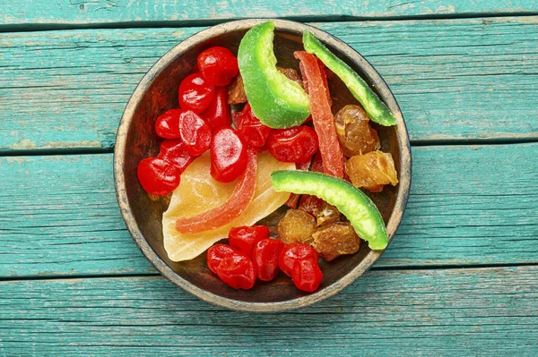 Sağlıklı Yiyecekler Kurutulmuş Meyveler Sağlıklı Meyve Tabağı Kurutulmuş Meyve Karışımı — Stok fotoğraf