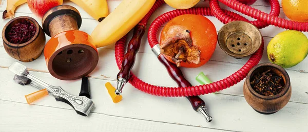 Détails Tabac Égyptien Narguilé Chicha Aux Saveurs Fruits — Photo