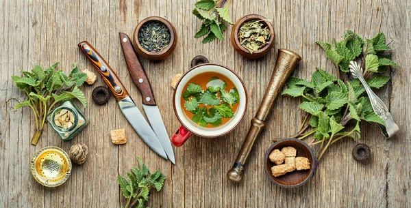 Brewed Delicious Herbal Tea Melissa Leaf — Stock Photo, Image