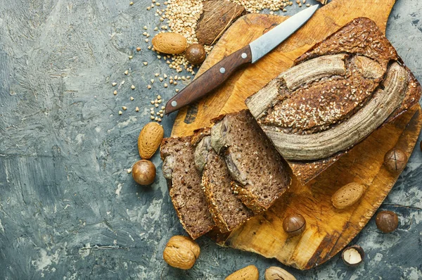 Eetlust Zelfgemaakte Boekweit Brood Brood Met Banaan — Stockfoto