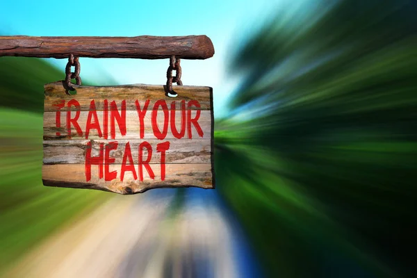 Allena il tuo cuore segno frase motivazionale — Foto Stock