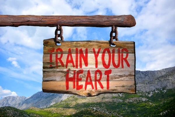 Allena il tuo cuore segno frase motivazionale — Foto Stock