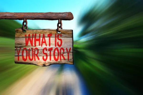 What is your story motivational phrase sign — Stock Photo, Image