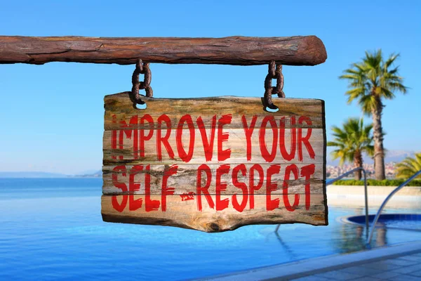 Улучшение вашего самоуважения мотивационный знак фразы — стоковое фото