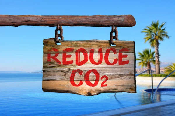 Reducir el signo de la frase motivacional de CO2 — Foto de Stock