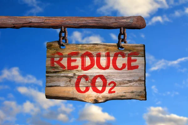 Reducir el signo de la frase motivacional de CO2 — Foto de Stock