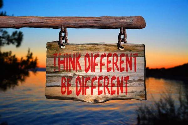 think different be different motivational phrase sign