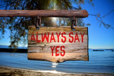 Her zaman Evet motivasyonel ifade işareti derim