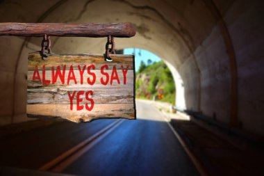 Her zaman Evet motivasyonel ifade işareti derim