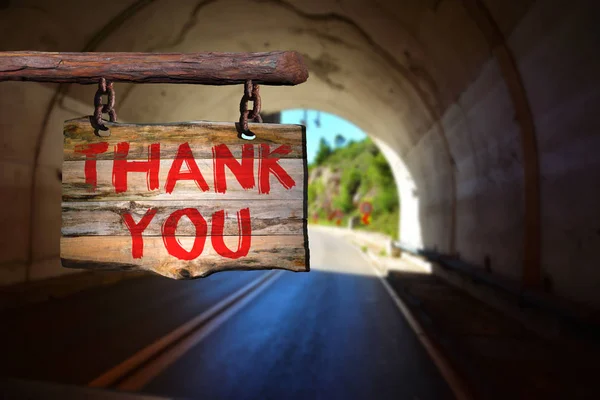 Thank you motivational phrase sign — Stock Photo, Image