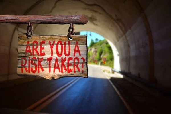 Are you a risk taker? motivational phrase sign — Stock Photo, Image