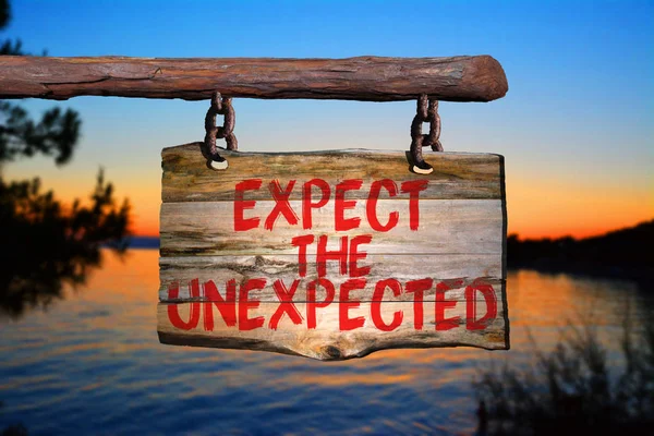 Expect the unexpected motivational phrase sign — Stock Photo, Image