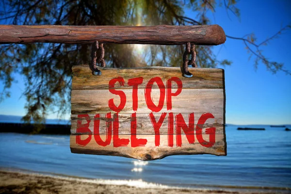 Stop bullying motivational phrase sign