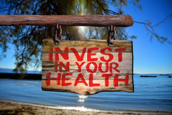 Invierta en su signo de la frase motivacional de salud — Foto de Stock