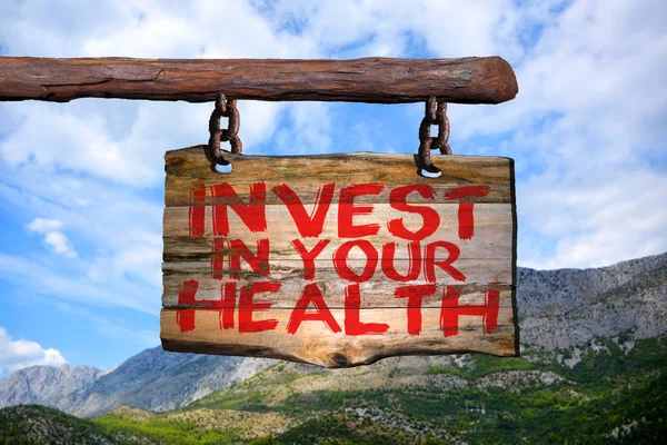 Invierta en su signo de la frase motivacional de salud — Foto de Stock