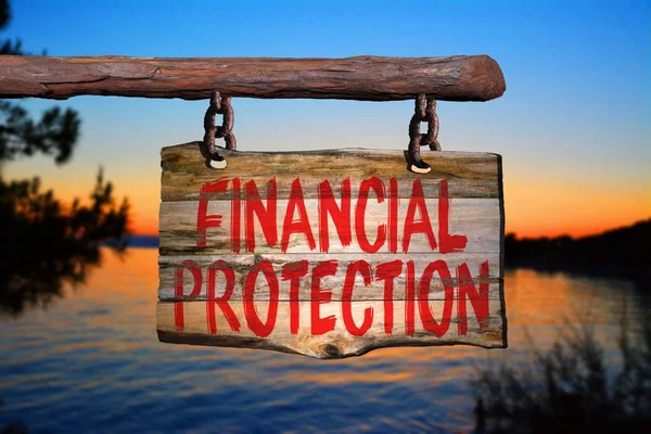 Financial protection motivational phrase sign