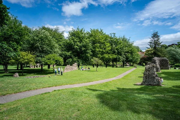 Bury Edmunds Αγγλία Μαΐου 2019 Ερείπια Του Κήπου Abbey Στο — Φωτογραφία Αρχείου