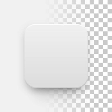 Beyaz App simgesi boş düğme şablonu