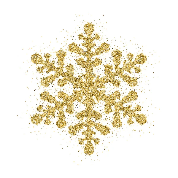 Altın glitter Noel kar tanesi — Stok Vektör
