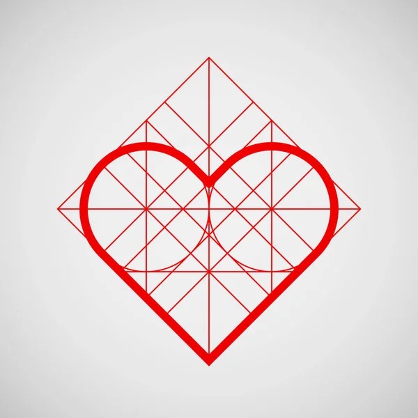 Красный абстрактный знак сердца — стоковый вектор