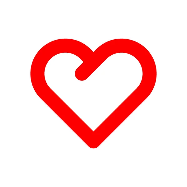 Signe rouge abstrait coeur — Image vectorielle