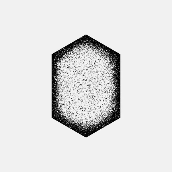 Emblema geométrico de tecnologia abstrata preta — Vetor de Stock