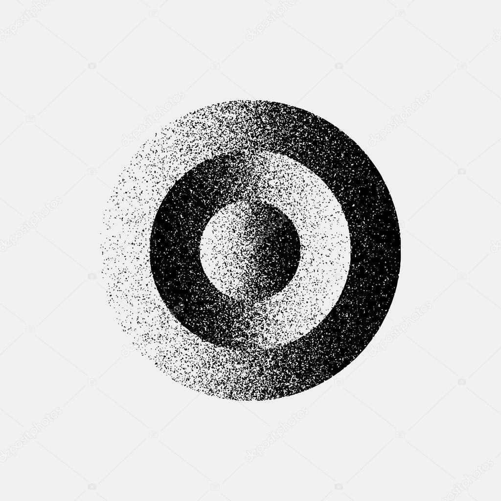 Black Abstract Circle Badge