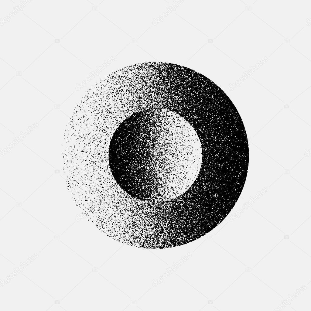 Black Abstract Circle Badge